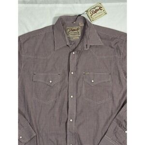 Rafter C Shirt Mens L ProFlex45 Stretch Western Pearl Snap Red Paisley Cowboy